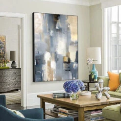 Brume -Hila Creations Shop 100 handgemachte Abstrakte lgem lde Wand Kunst Moderne Minimalistischen Blau Bild Leinwand Home Decor F r 3