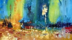 Bethlehem -Hila Creations Shop Du e obrazy do salonu obraz olejny na cian p tno turkusowe malarstwo abstrakcyjne laminas de 5