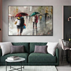 Rainy London -Hila Creations Shop Frameless grande pintura a leo pintados m o impress o moderna pessoas paisagem arte da parede 3