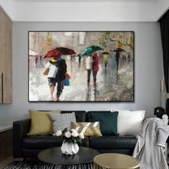 Rainy London -Hila Creations Shop Frameless grande pintura a leo pintados m o impress o moderna pessoas paisagem arte da parede 4