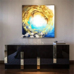 The 4th Dimension -Hila Creations Shop Handgemachte Abstrakte lgem lde Wand Kunst Moderne Minimalistischen Gold Folie Bunte Bild Leinwand Home Decor F 1