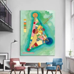 A Three-Sided Story -Hila Creations Shop Handmade Kandinsky Minimalist Geometric Art Oil Paintings Study Porch Corridor Abstract Master Large Wall Pictures Decorative 4