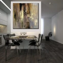 Bronze Plated 8 Bronze Plated -Hila Creations Shop Oil painting abstract art oil on canvas Silver modern wall decor painting Decoration picture room wall 2