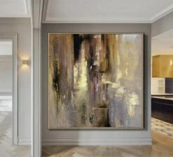 Bronze Plated 9 Bronze Plated -Hila Creations Shop Oil painting abstract art oil on canvas Silver modern wall decor painting Decoration picture room wall 3